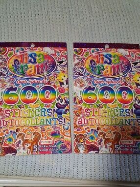 Lisa Frank Rainbow 600+ Sticker Pack - Multicolor Set of 2  NEW!